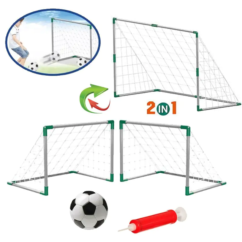Комплект футболни две вратички с две топка и помпа