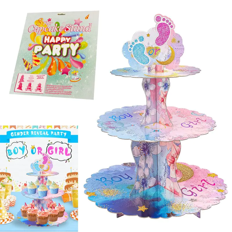 Стойка за сладкиши на три нива - Boy or Girl