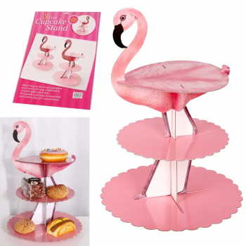 Стойка за сладкиши на три нива - Фламинго