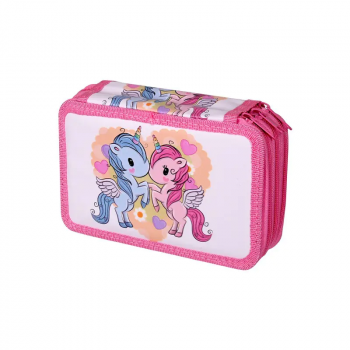 Несесер в розово с три прегради - Еднорози