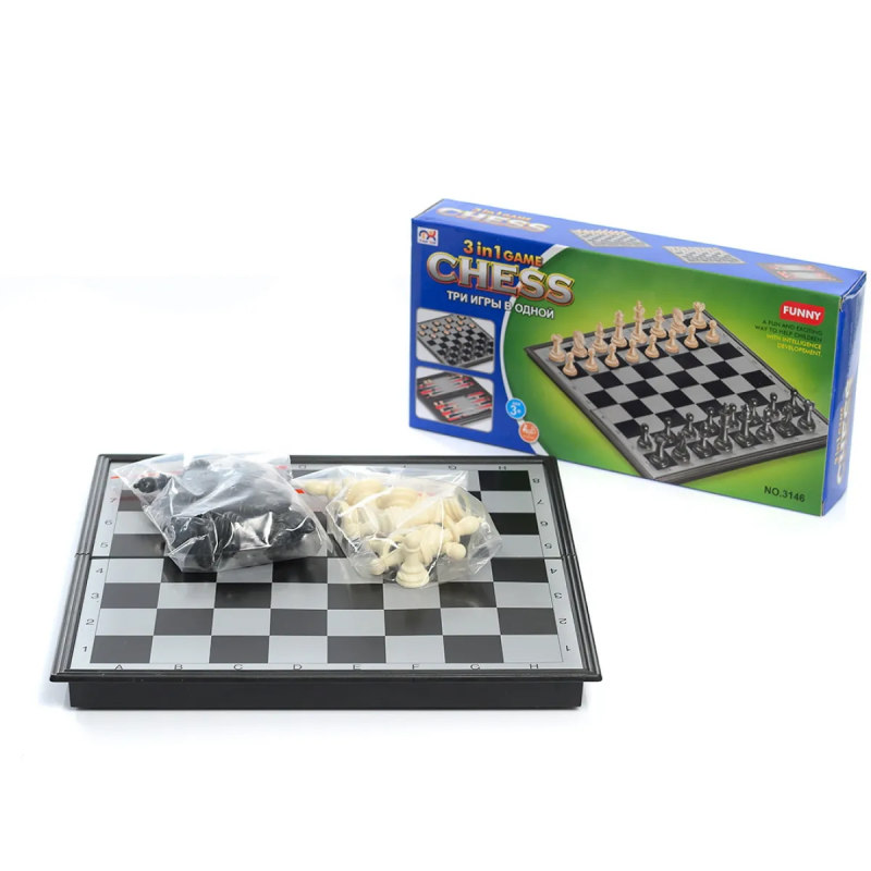 Занимателна игра Шах + Табла + Дама