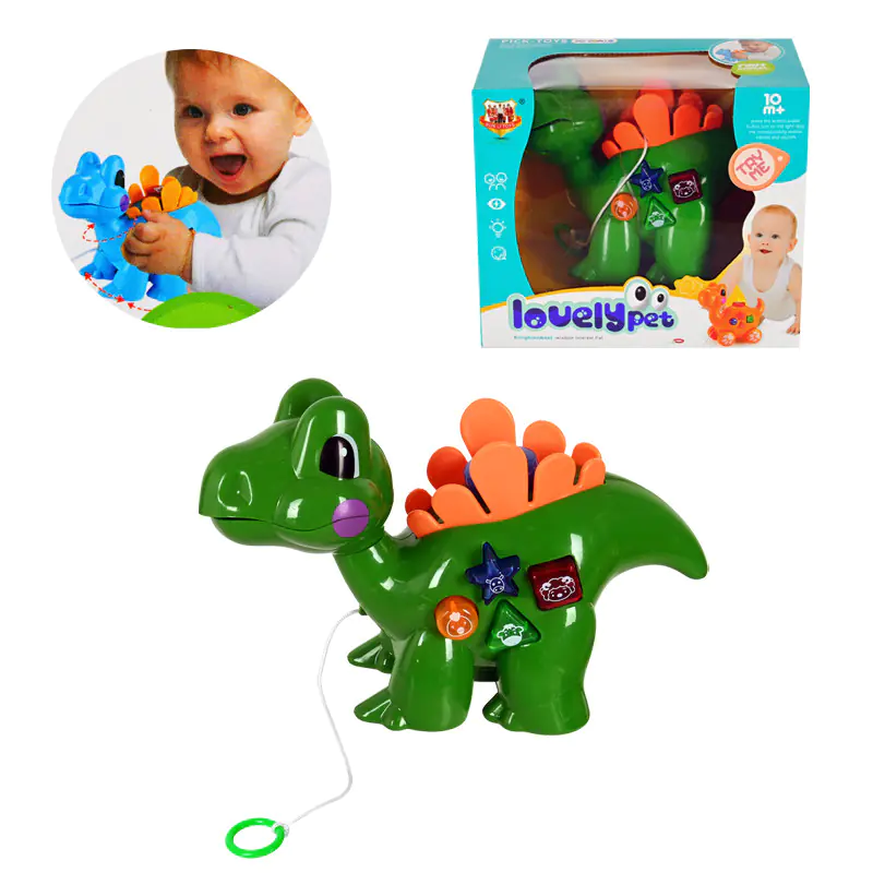 Динозавърче на колелца в зелено