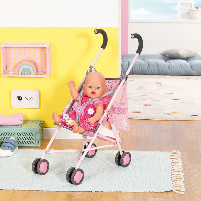 Количка за кукла с чанта в розово