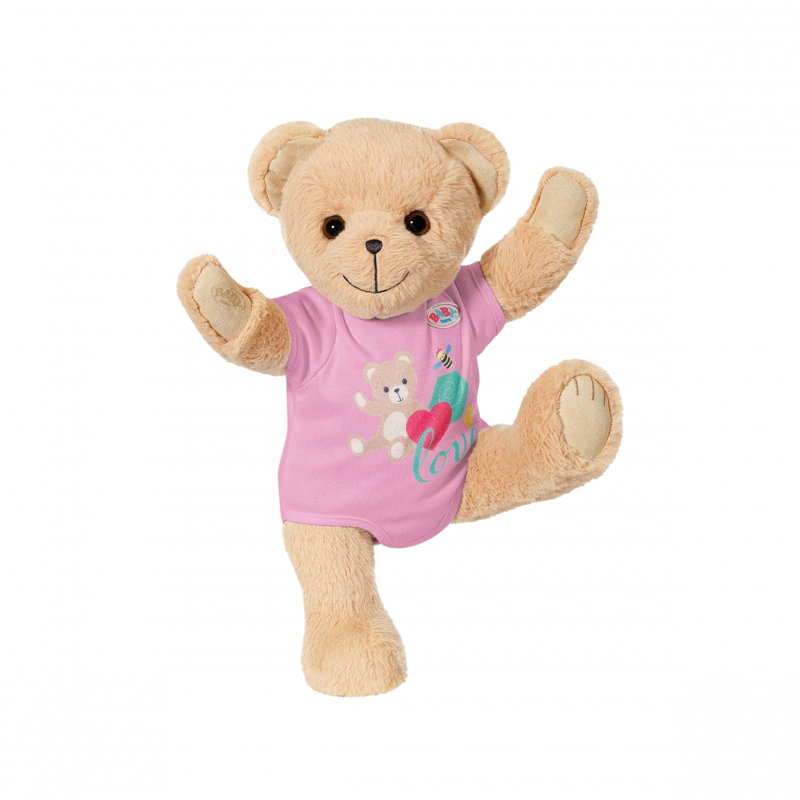 BABY Born Плюшено мече с розова блузка, кафяво, 33 см