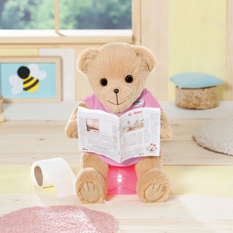 BABY Born Плюшено мече с розова блузка, кафяво, 33 см