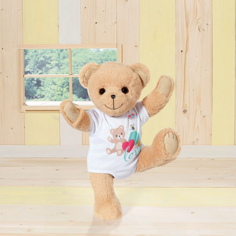 BABY Born Плюшено мече с бяла блузка, кафяво, 33 см