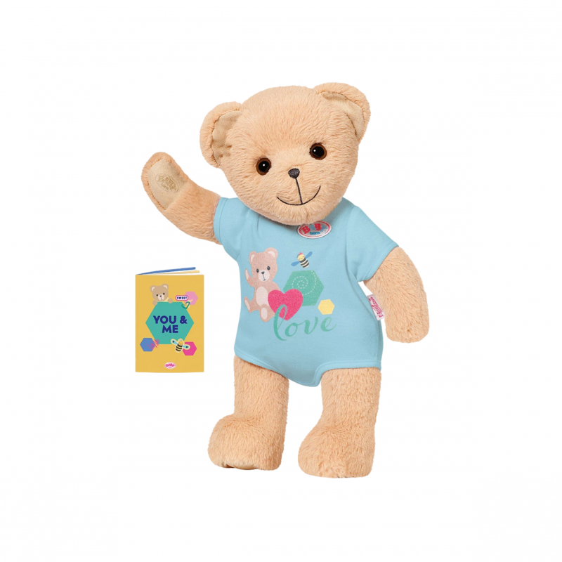 BABY Born Плюшено мече със синя блузка, кафяво, 33 см