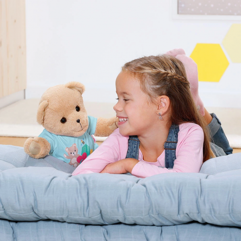 BABY Born Плюшено мече със синя блузка, кафяво, 33 см