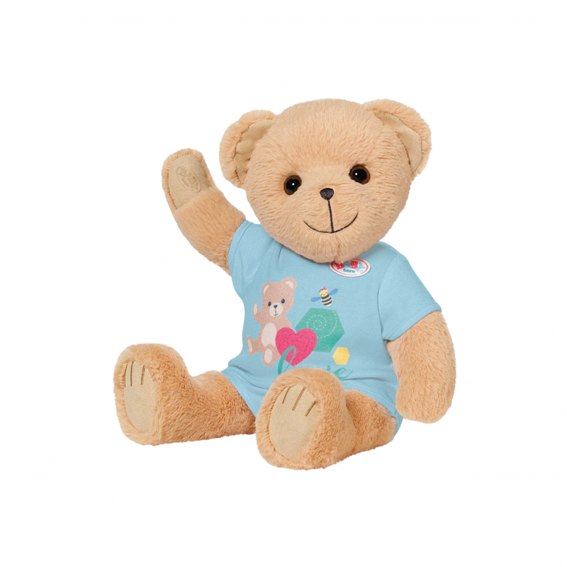 BABY Born Плюшено мече със синя блузка, кафяво, 33 см