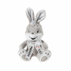 Плюшена играчка Зайче с надписана панделка, сиво, 23 см