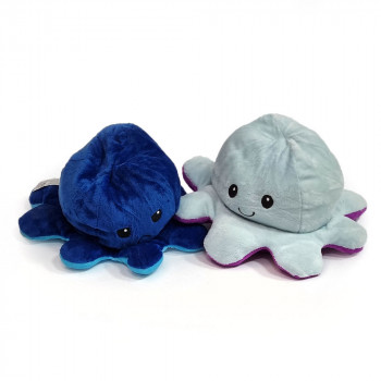 Октопод с две лица, син и сив, 26 см