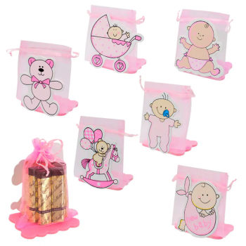 Розова торбичка от органза New Baby