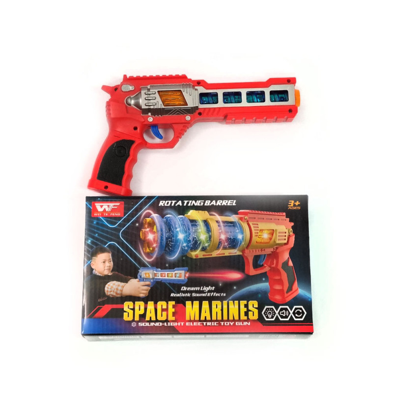 Музикален детски пистолет в червено