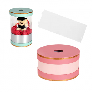 Подаръчна кутия с ПВЦ прозорец в розово