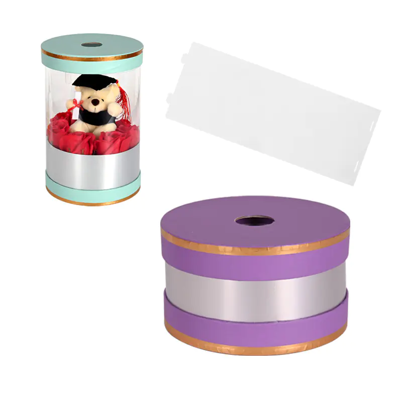 Подаръчна кутия с ПВЦ прозорец в лилаво