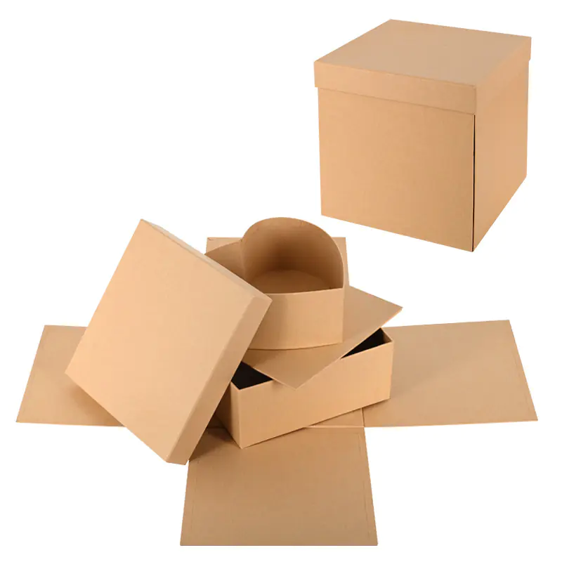 Подаръчна кутия Албум с две нива в кафяво