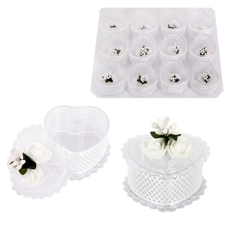 Подаръчна кутийка сърце Бижутерка с цветчета