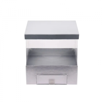 Луксозна подаръчна кутия с чекмедже в цвят сребро