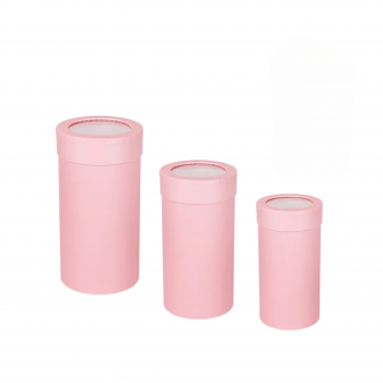 Подаръчна кутия Цилиндър 3 в 1 в розово