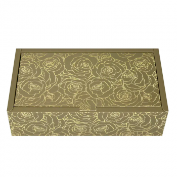 Подаръчна кутия Златна рози с капак