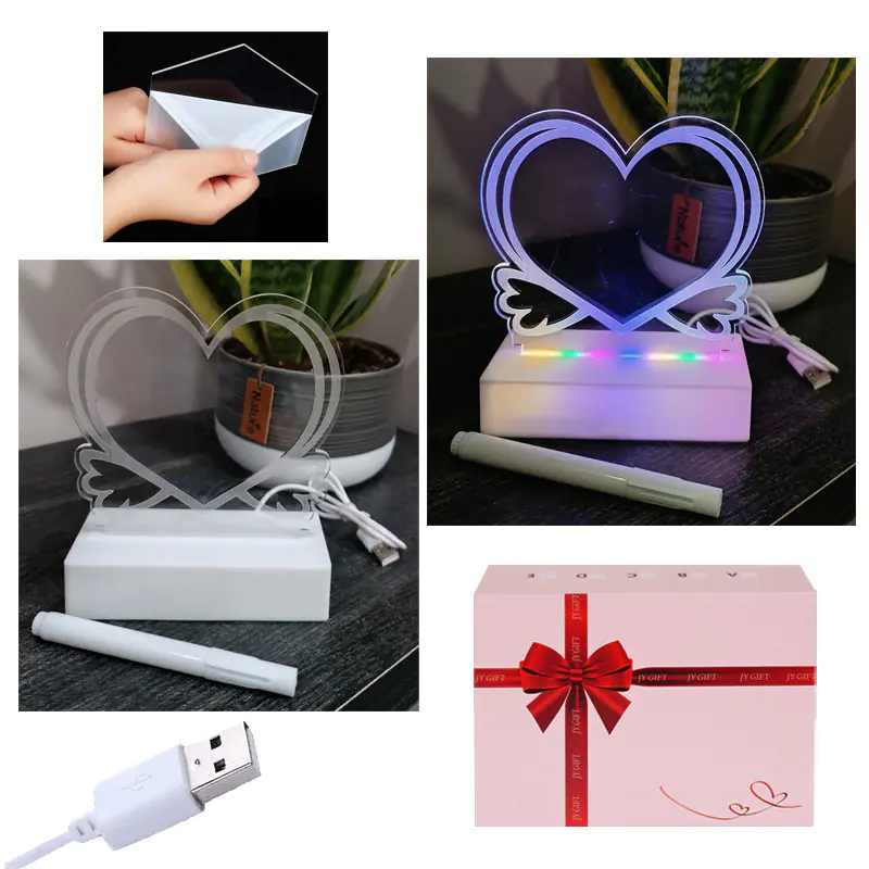 3D LED настолна лампа - Сърце