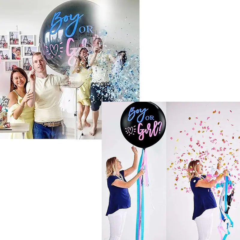 Гигантски латексов балон с конфети - Boy or Girl