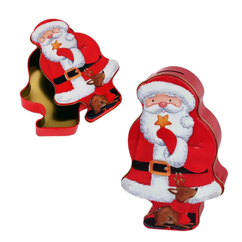 Коледна касичка Дядо Коледа с еленче