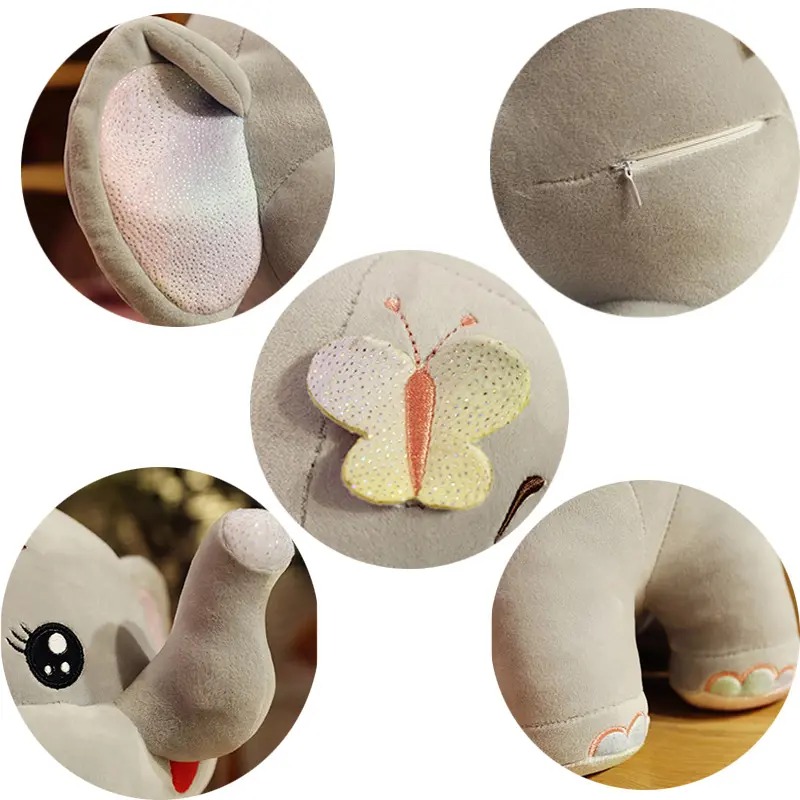 Плюшено слонче с брокатени лапички, сиво, 30 см