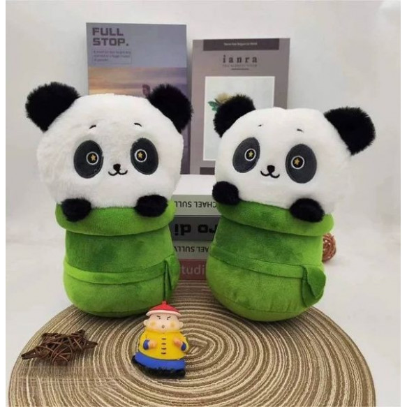 Плюшена панда в бамбук, 25 см