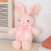 Плюшено зайче Елена със сатенена панделка, розово, 25 см