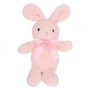 Плюшено зайче Елена със сатенена панделка, розово, 25 см