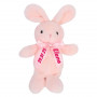 Плюшено зайче Елена с надписана панделка, розово, 25 см
