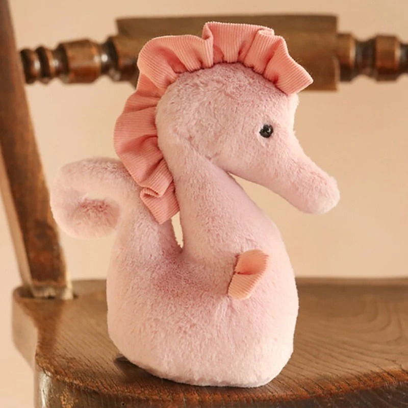 Плюшено морско конче в розово, 25 см 