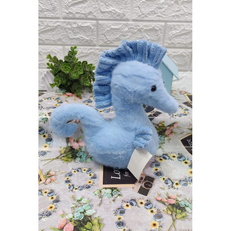 Плюшено морско конче в синьо, 25 см