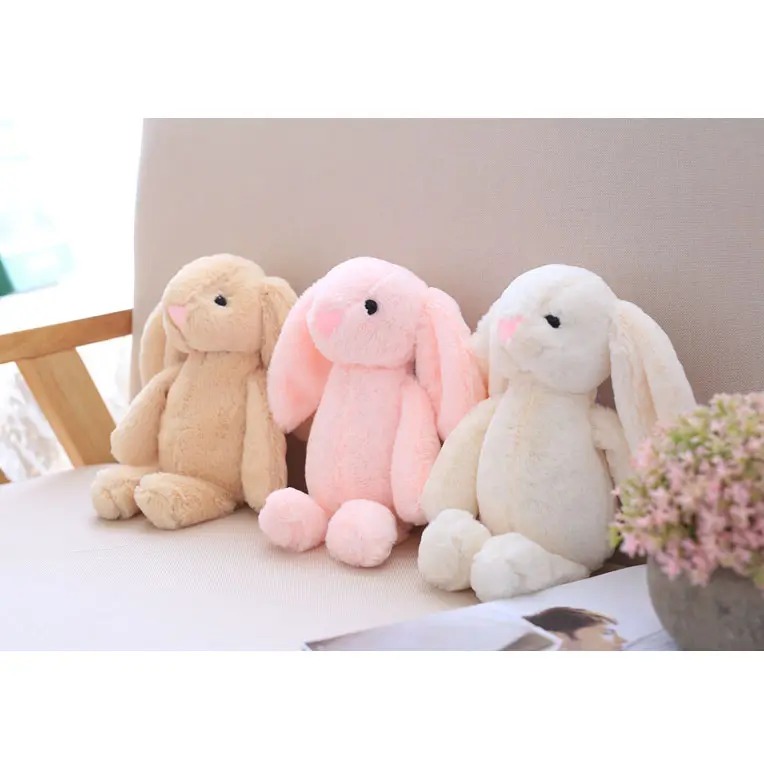 Плюшен заек с дълги уши, бежов