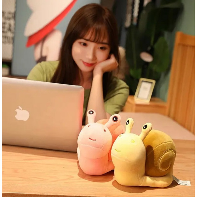 Плюшена играчка - охлюв, светло зелен