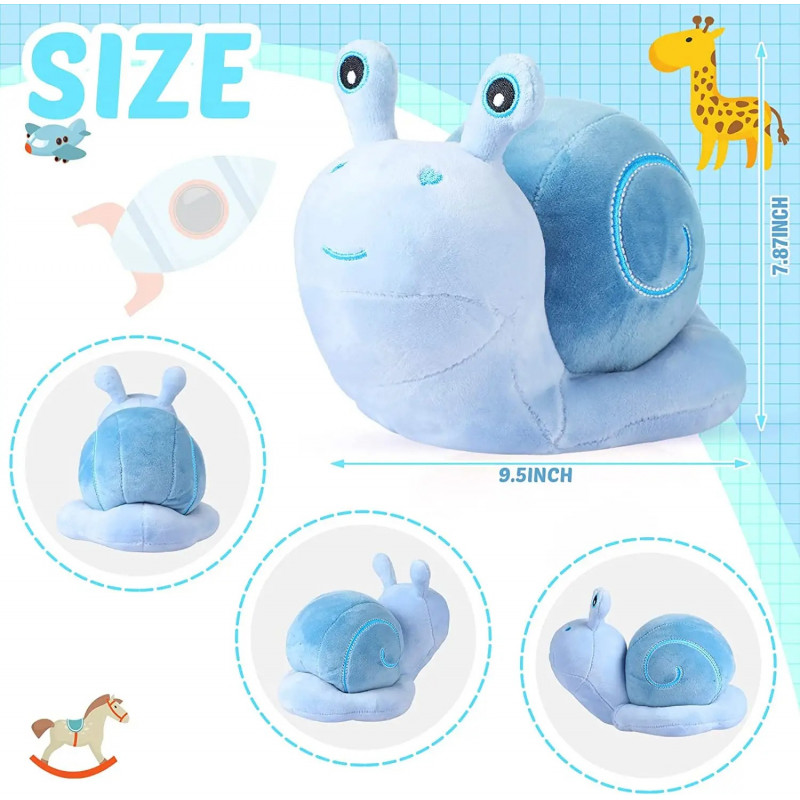 Плюшена играчка Охлюв, син, 20 см