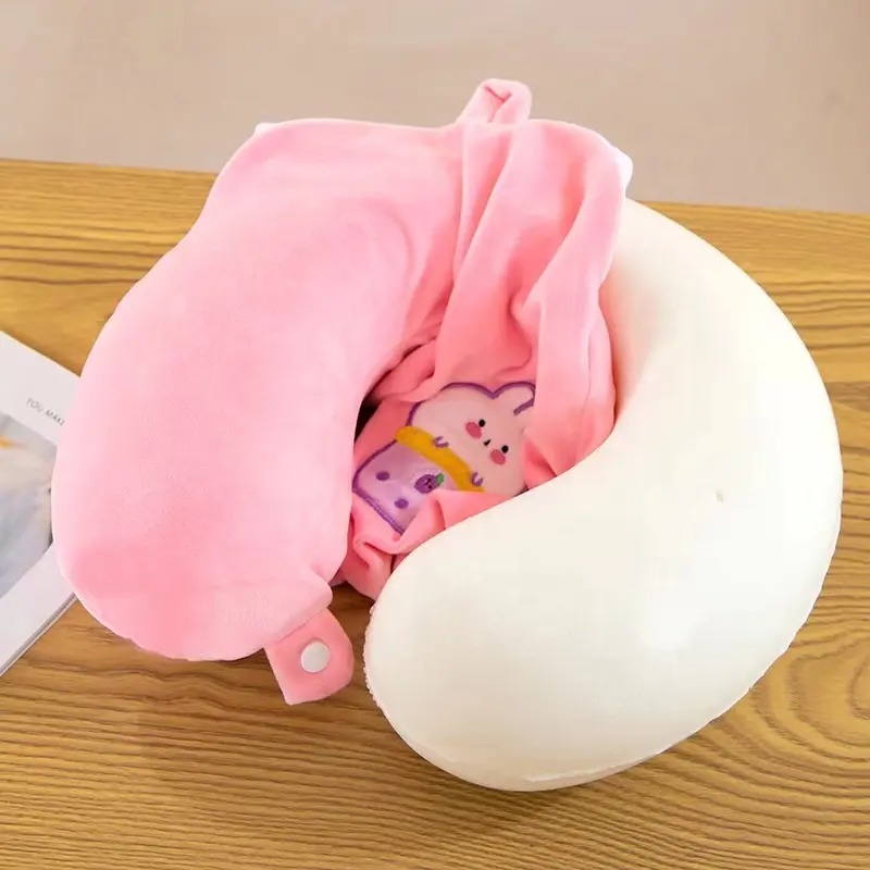 Възглавничка за път с мемори пяна, жълта, 28 см