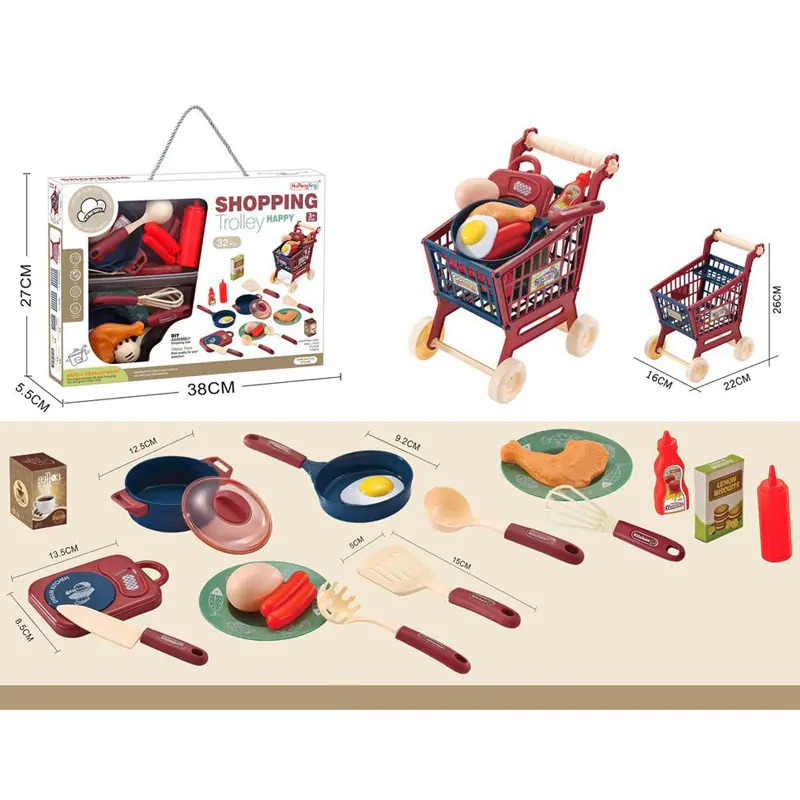 Шопинг количка с продукти и аксесоари