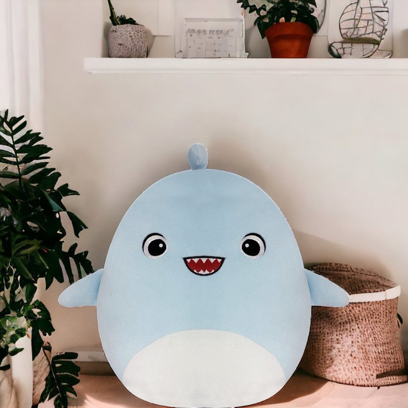 Плюшена възглавничка скуиши Акула, 36 см