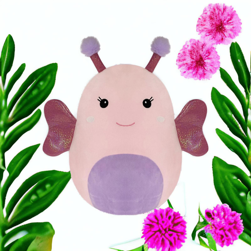 Плюшена възглавничка скуиши Пеперудка, 36 см