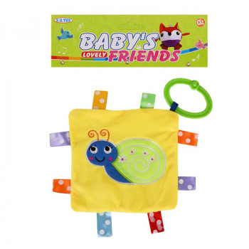 Бебешка плюшена играчка със звук в жълто