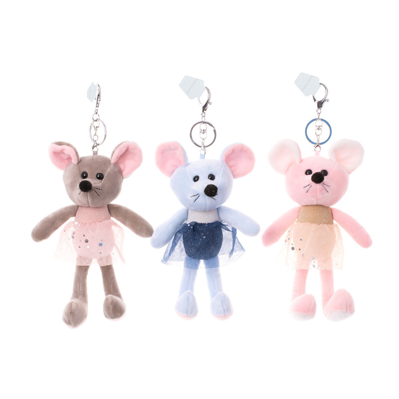 Ключодържател Мишле с рокля в сиво