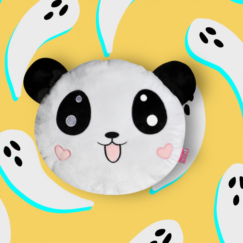 Плюшена възглавничка панда със сърчица, 35 см