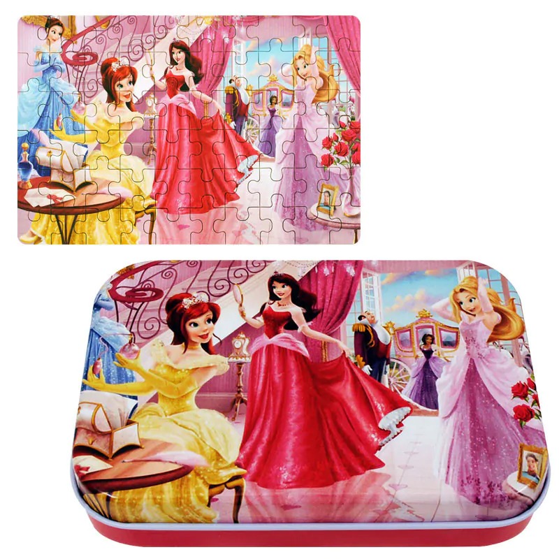 Пъзел от дърво в метална кутия