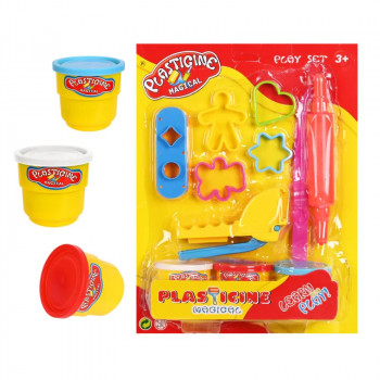 Моделин с инструменти и фигури /3 цвята/