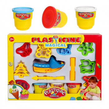 Моделин с инструменти и фигури /3 цвята/