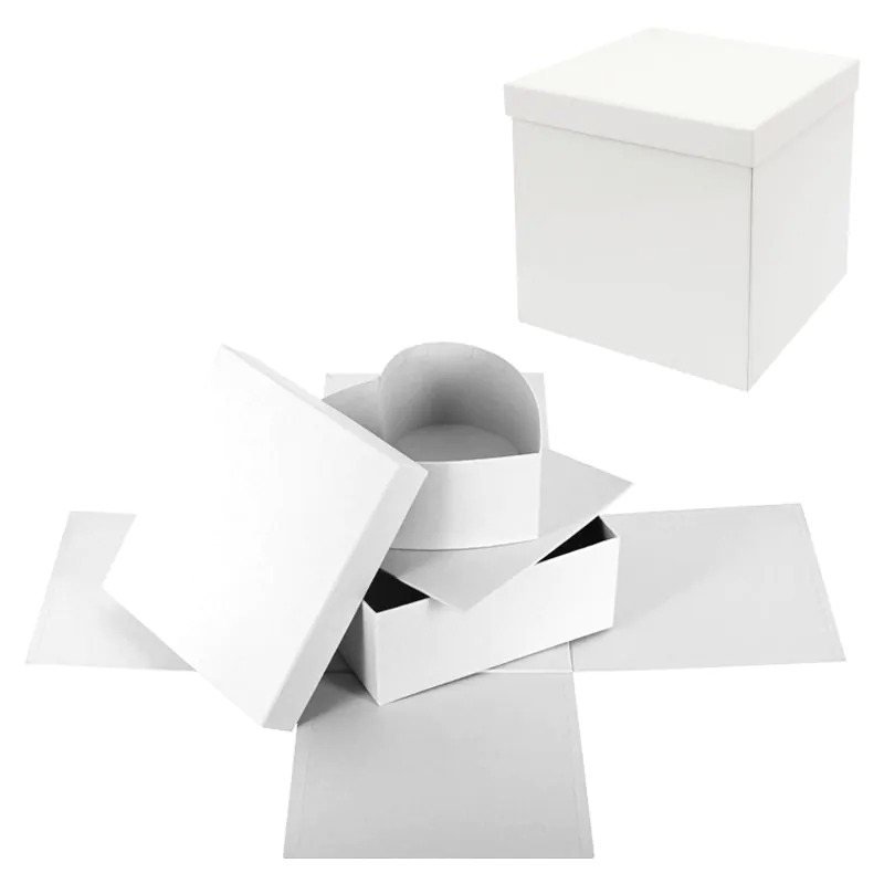 Подаръчна кутия Албум с две нива в бяло