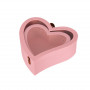 Подаръчна 2 в 1 кутия Сърце с прозрачен капак в розово