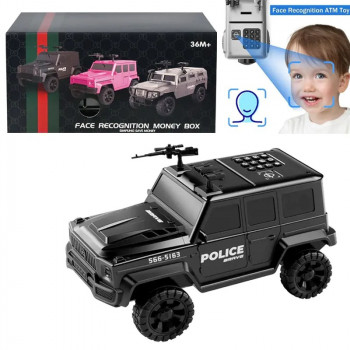 Касичка Сейф - Полицейски джип в черно с лицев скенер
